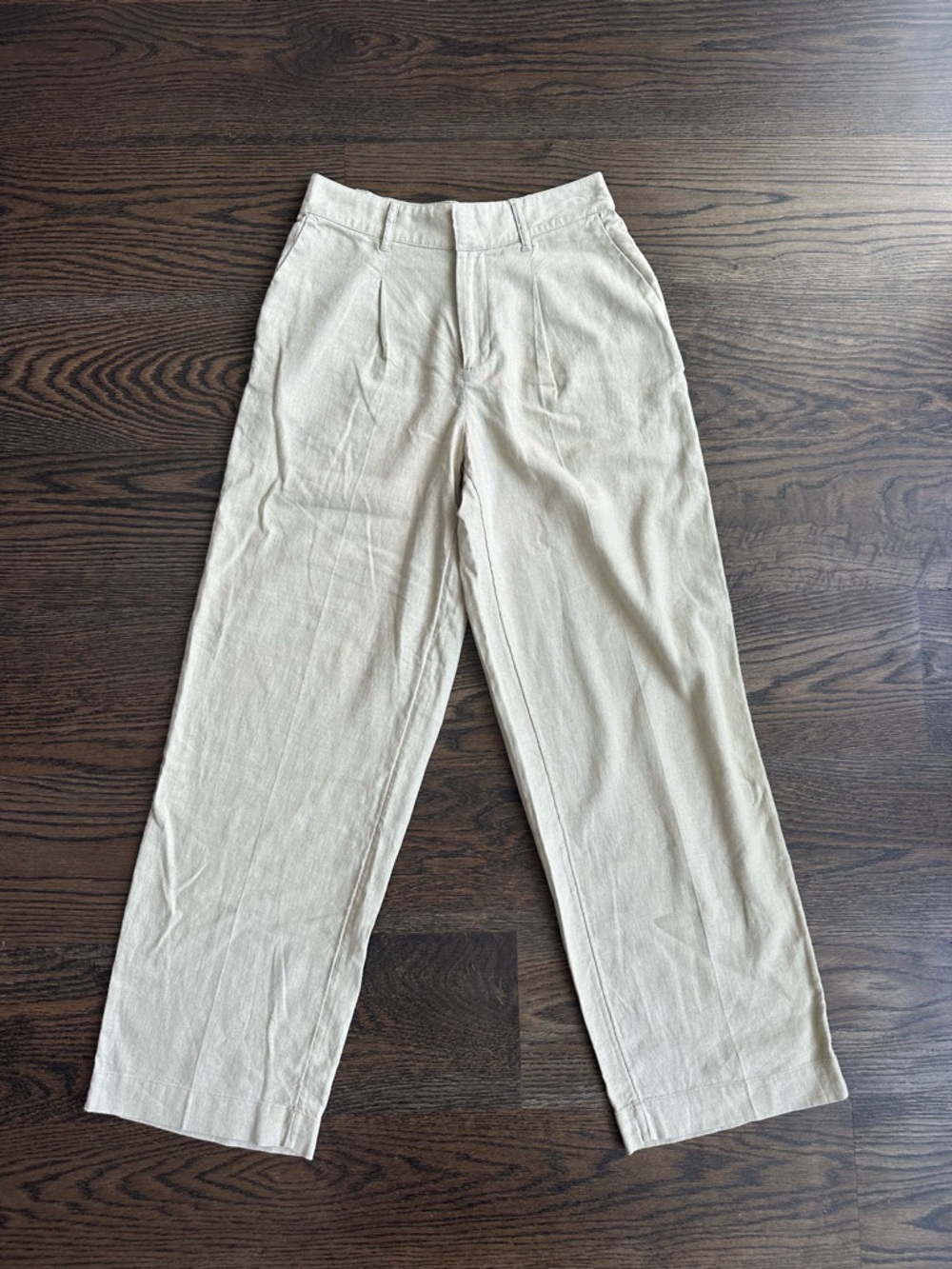 A New Day High-Rise Linen Blend Pleated Trousers - Size 4